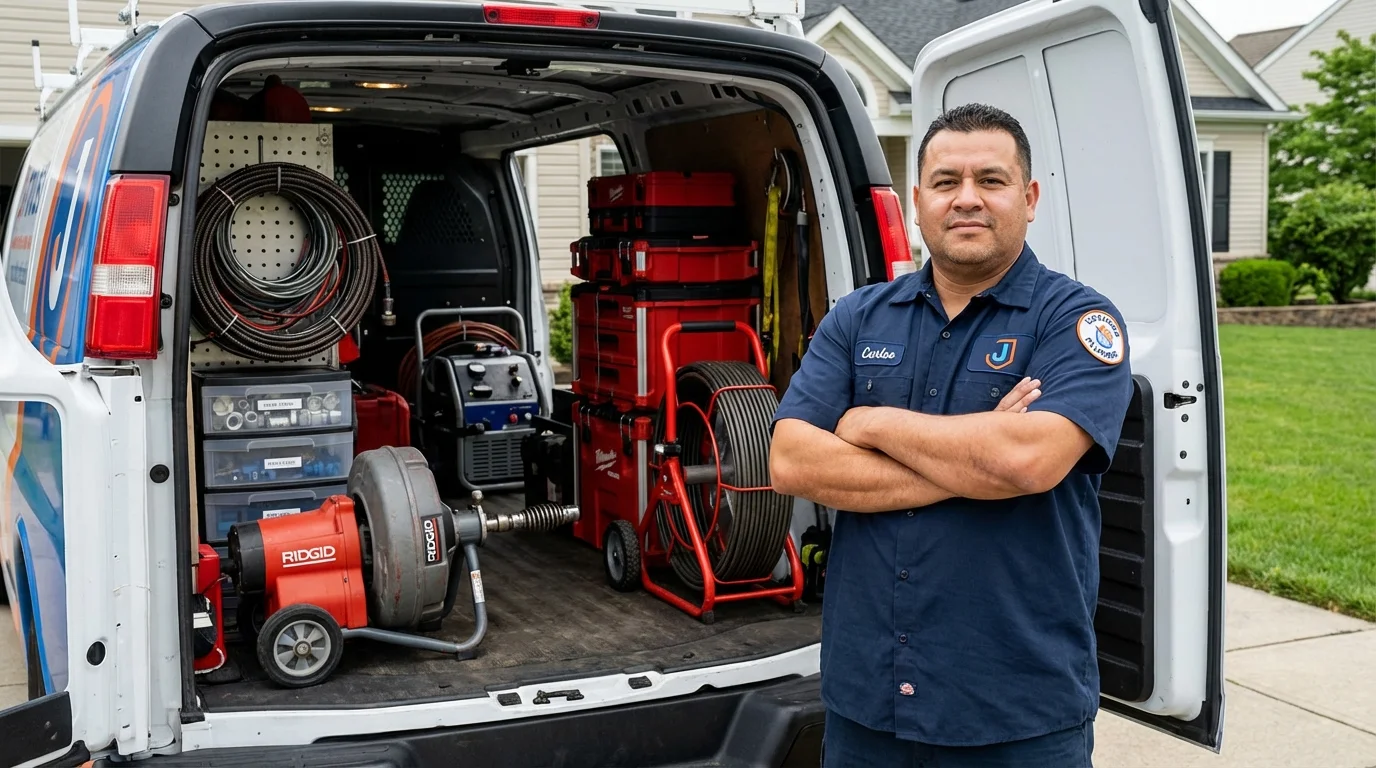 Professional drain cleaning equipment and Johns Plumbing LLC plumber in El Centro