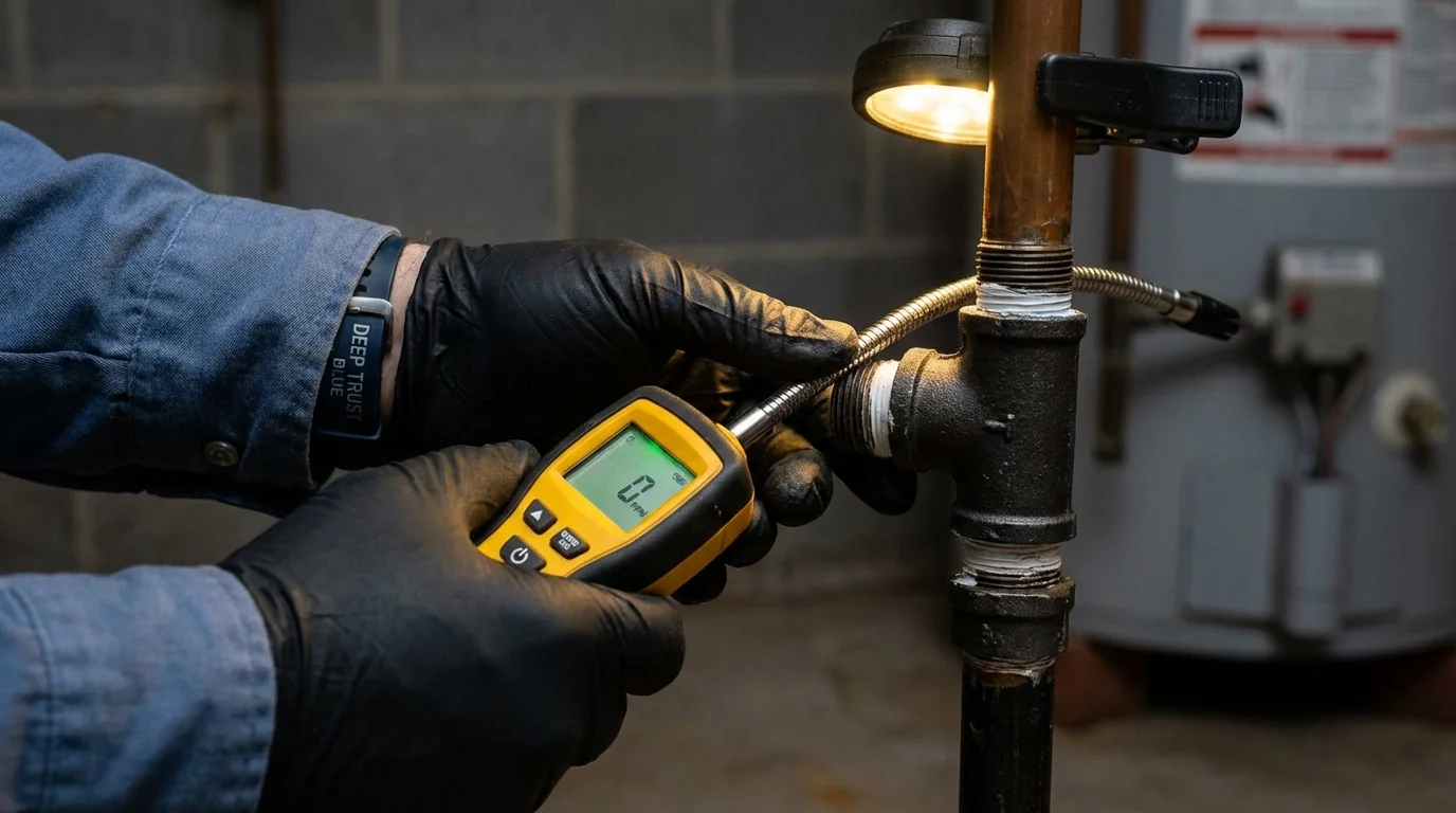 Gas leak detection with electronic sniffer by Johns Plumbing LLC in El Centro